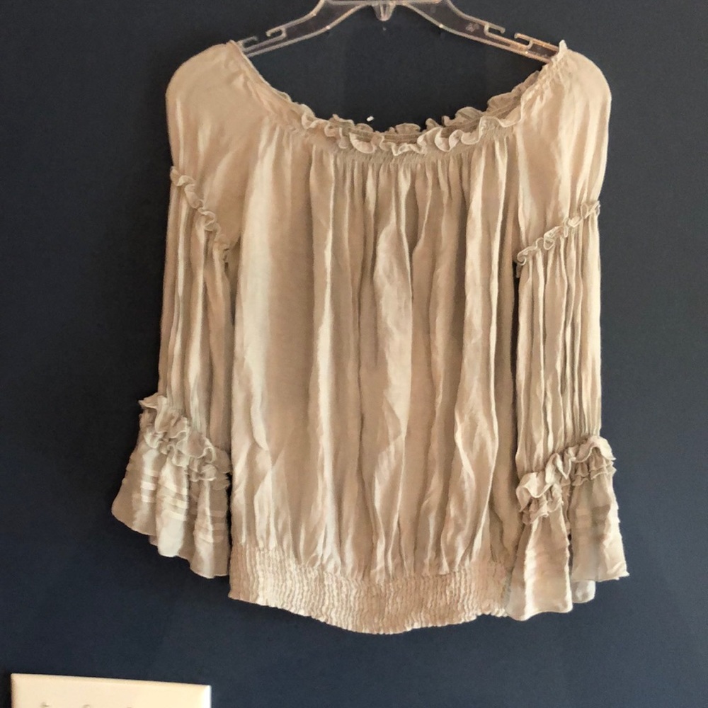 Zara grey silk top